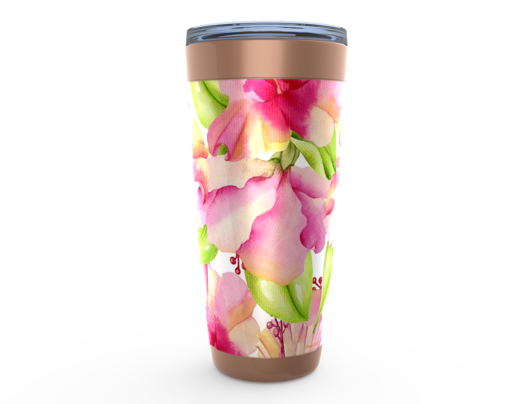 Cowgirl Roots™ Hawaiian Hibiscus Flowers Tumbler 20oz Stainless Steel Insulated Hot and Cold Travel Mugs