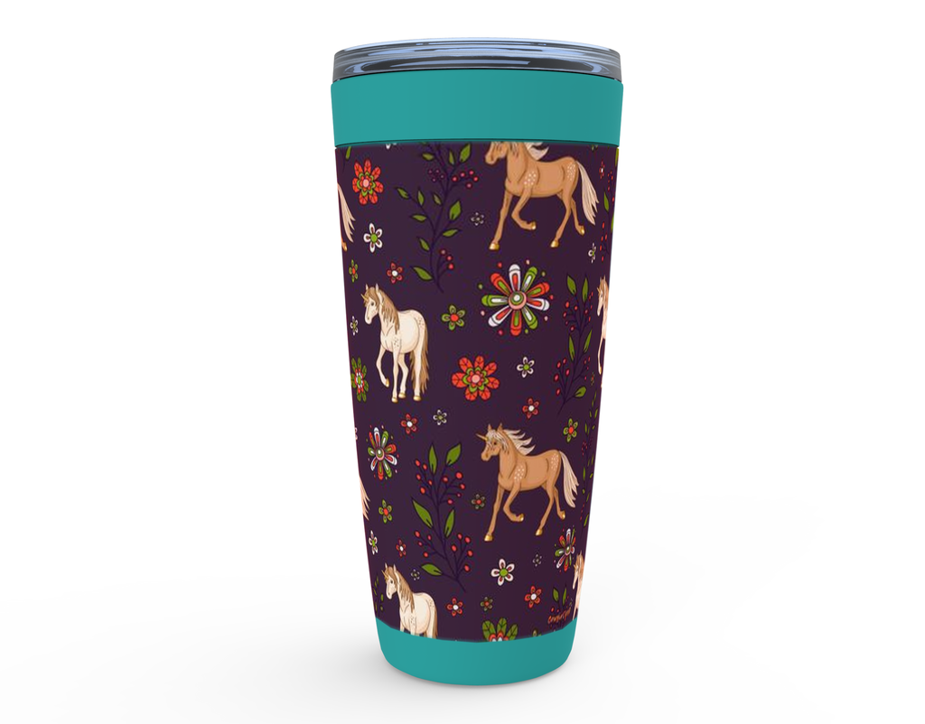 Cowgirl Roots™ Horse Blossoms Tumbler 20oz Stainless Steel Insulated Hot and Cold Travel Mugs