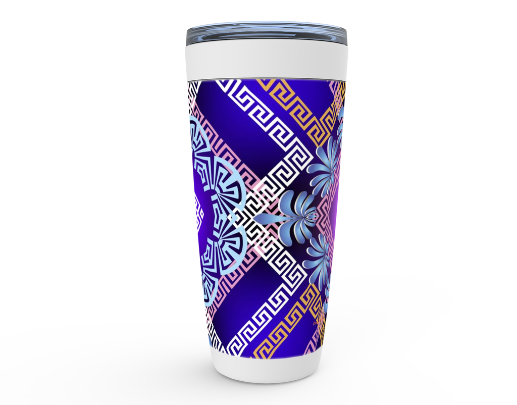 Cowgirl Roots™ Tropical Western Royalty Design Tumbler 20oz Stainless Steel Insulated Hot and Cold Travel Mugs