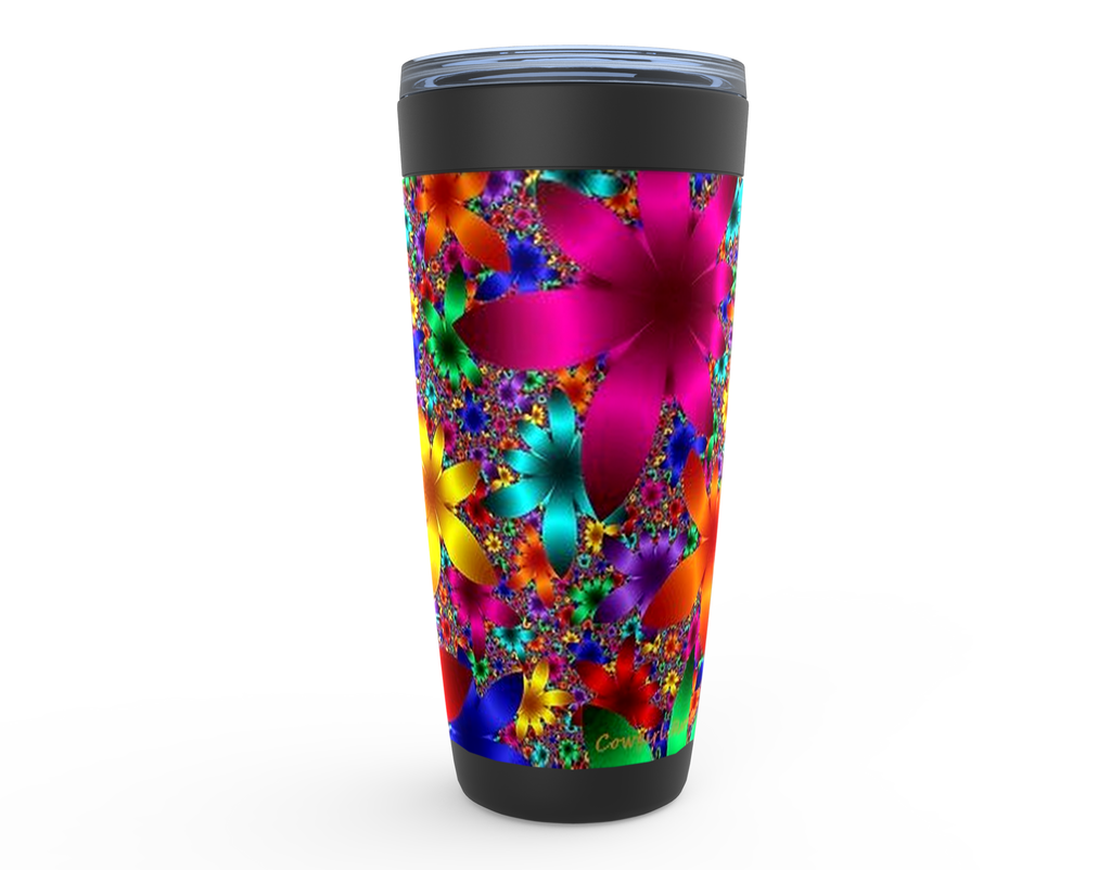 Cowgirl Roots™ Metallic Flowers Tumbler 20oz Stainless Steel Insulated Hot and Cold Travel Mugs