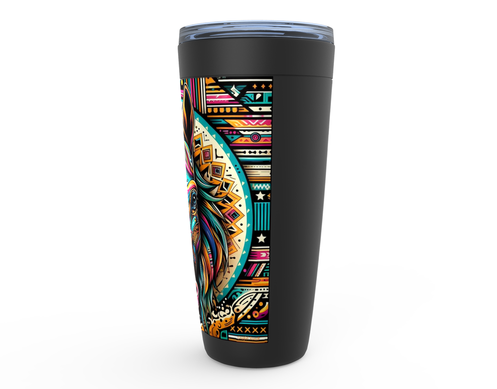 Cowgirl Roots™ Tumbler 20oz Dusty the Tribal Horse Stainless Steel Insulated Hot and Cold Travel Tumbler Mugs