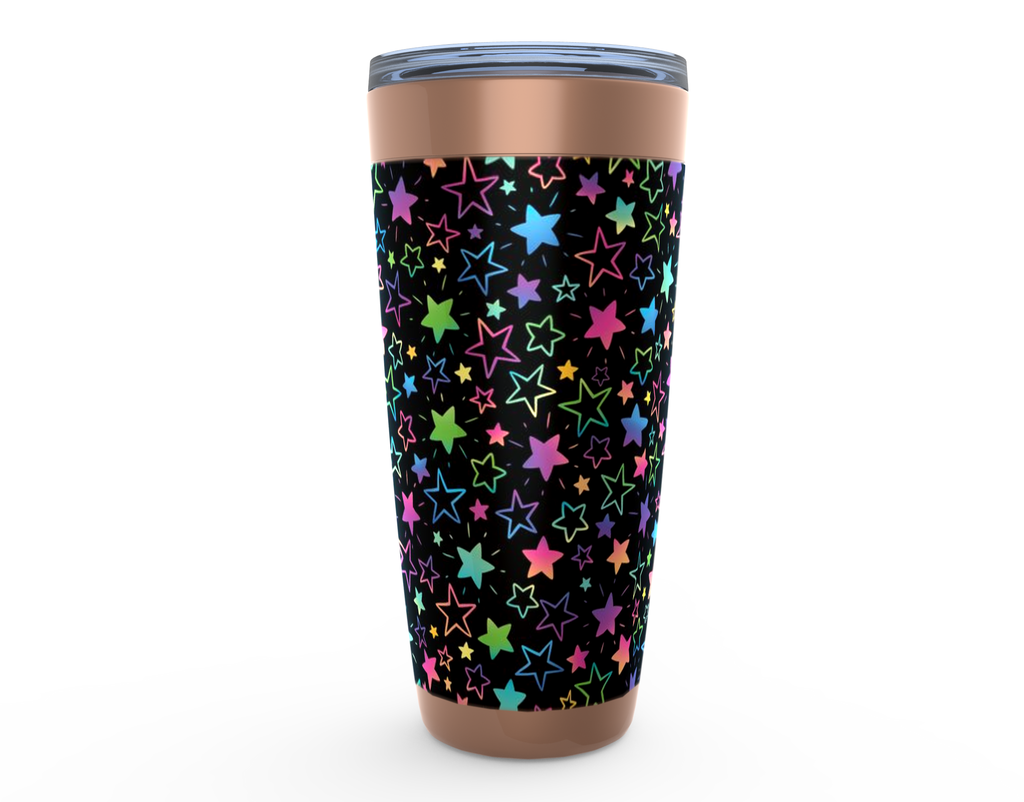 Cowgirl Roots™ Rainbow Stars Design Tumbler 20oz Stainless Steel Insulated Hot and Cold Travel Mugs