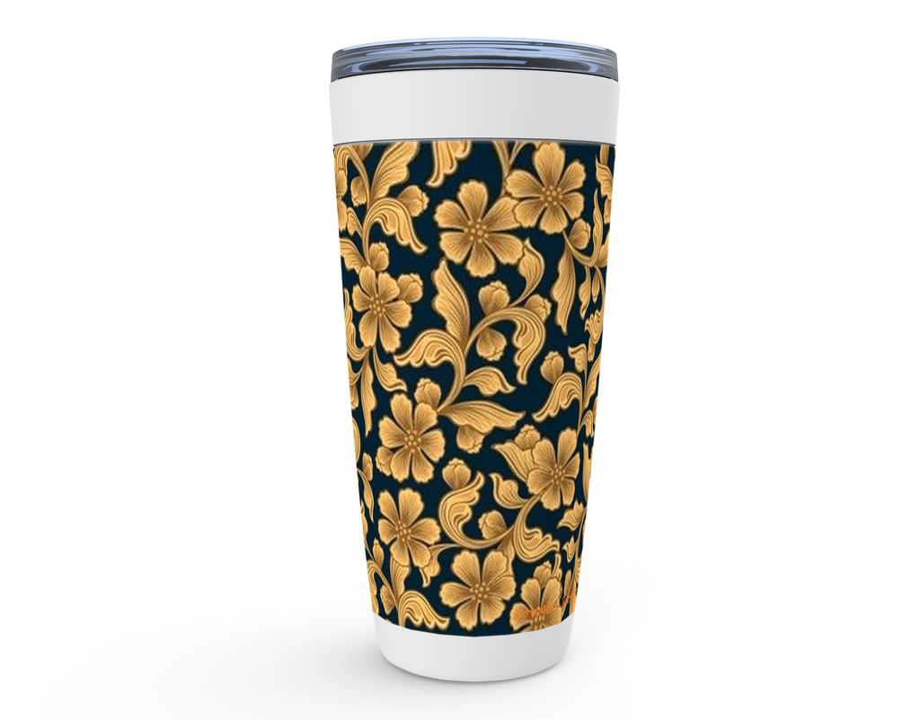 Cowgirl Roots™ Golden Flowers Tumbler 20oz Stainless Steel Insulated Hot and Cold Travel Mugs