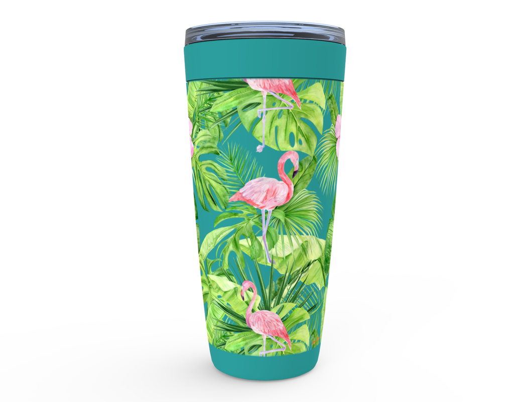 Cowgirl Roots™ Tropical Flamingos Tumbler 20oz Stainless Steel Insulated Hot and Cold Travel Mugs