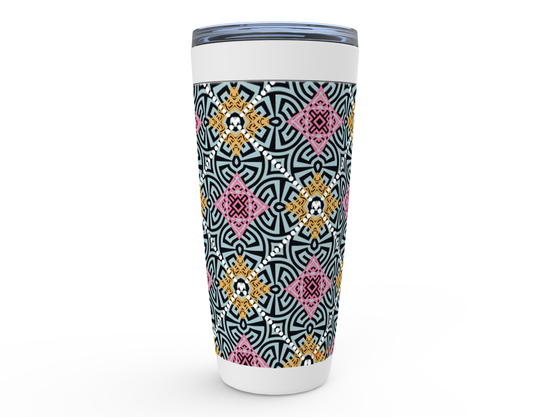 Cowgirl Roots™ Azteca Tribal Flower Design Tumbler 20oz Stainless Steel Insulated Hot and Cold Travel Mugs