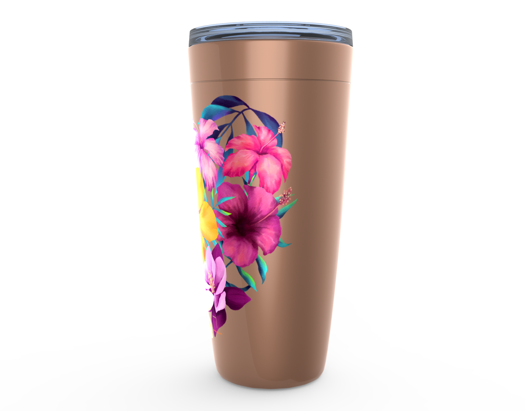 Cowgirl Roots™ Tropical Flower Heart Tumbler 20oz Stainless Steel Insulated Hot and Cold Travel Mugs