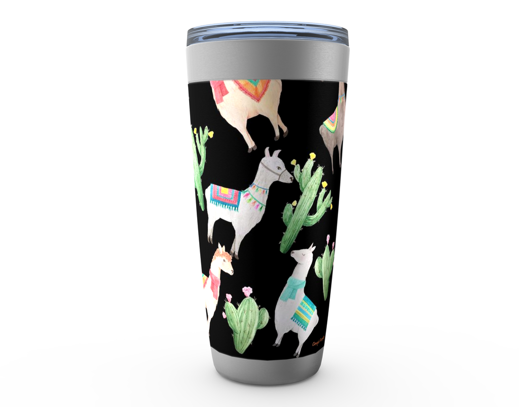 Cowgirl Roots™ Desert LLamas Tumbler 20oz Stainless Steel Insulated Hot and Cold Travel Mugs