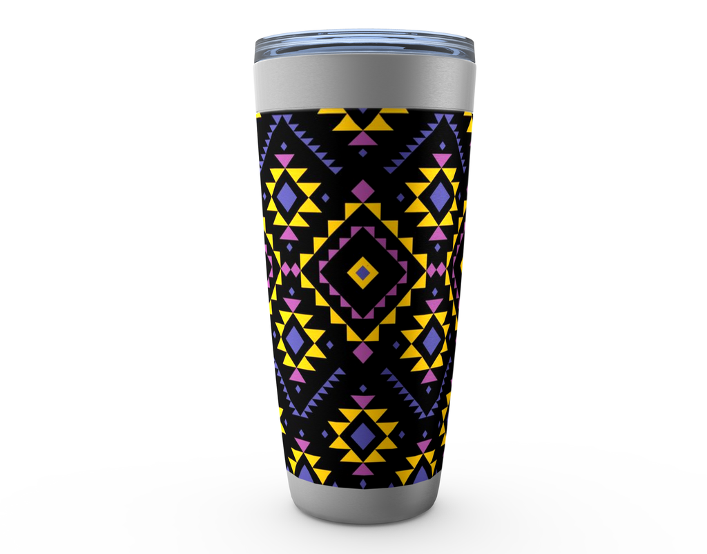 Cowgirl Roots™ Purple Tribal Western Design Tumbler 20oz Stainless Steel Insulated Hot and Cold Travel Mugs