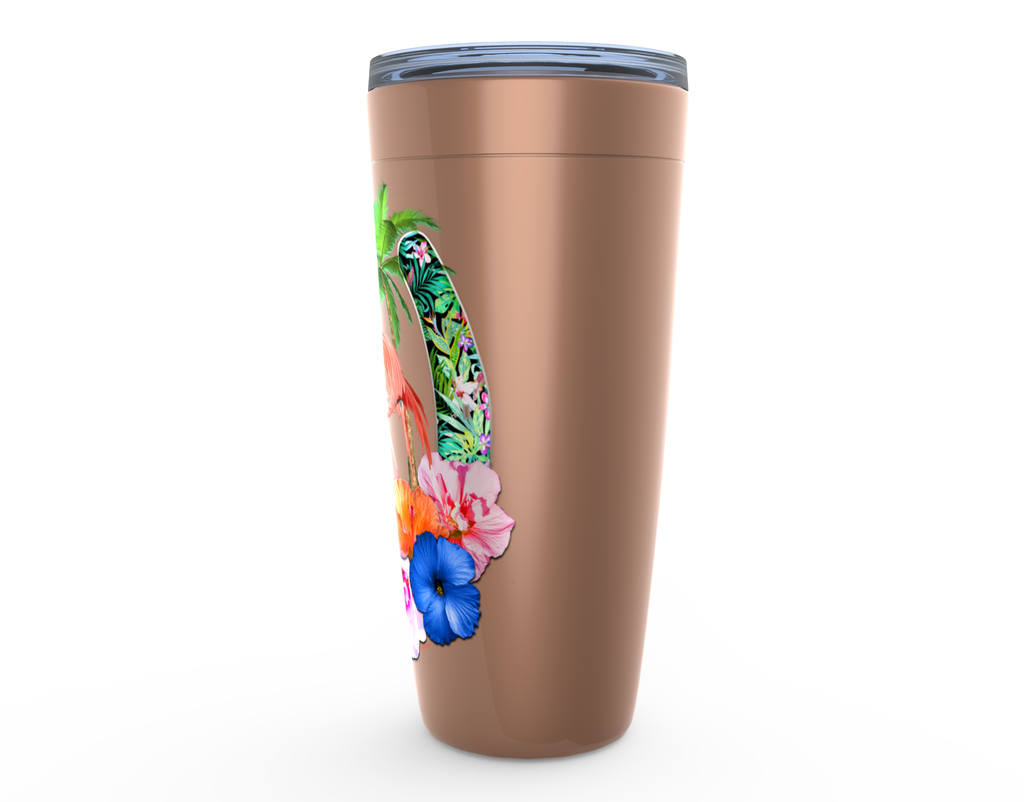 Cowgirl Roots™ Tropical Flamingo Horseshoes Tumbler 20oz Stainless Steel Insulated Hot and Cold Travel Mugs