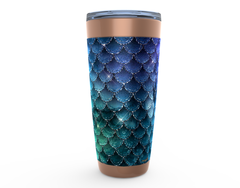 Cowgirl Roots™ Mermaid Print Tumbler 20oz Stainless Steel Insulated Hot and Cold Travel Mugs