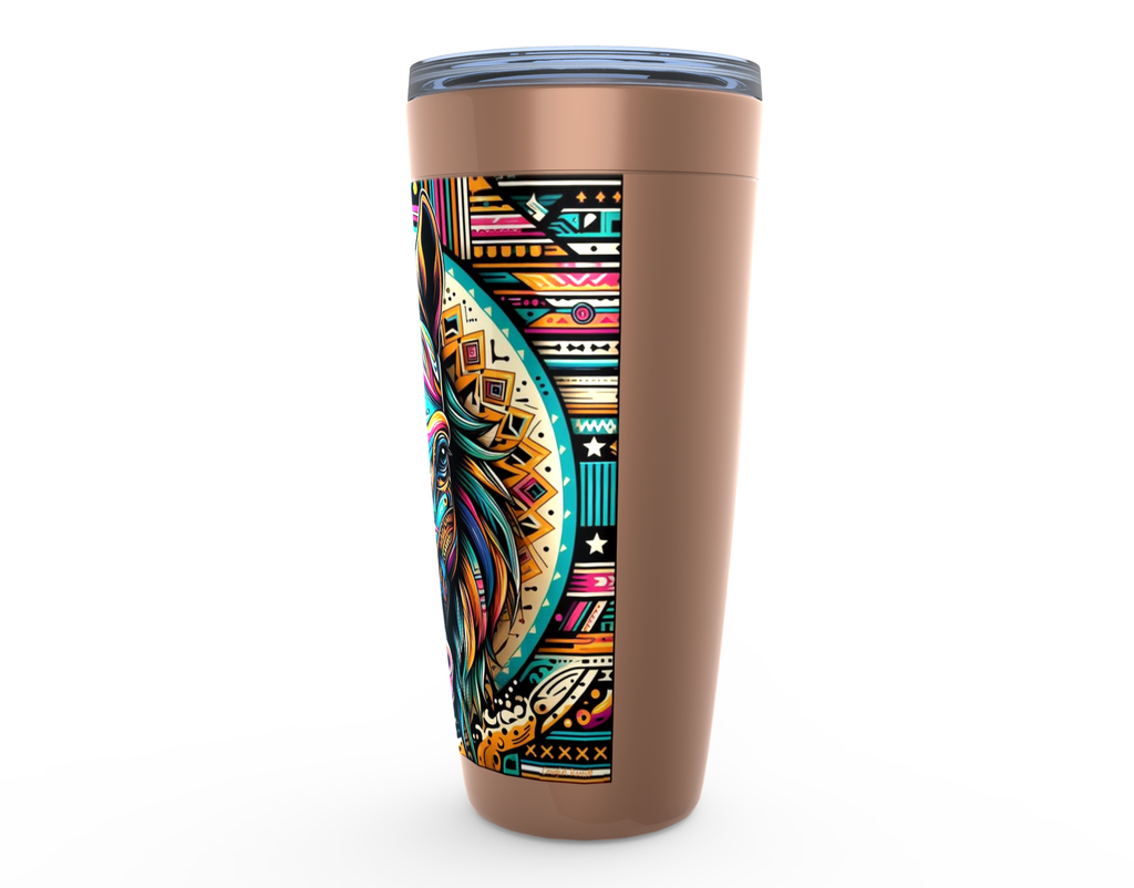 Cowgirl Roots™ Tumbler 20oz Dusty the Tribal Horse Stainless Steel Insulated Hot and Cold Travel Tumbler Mugs