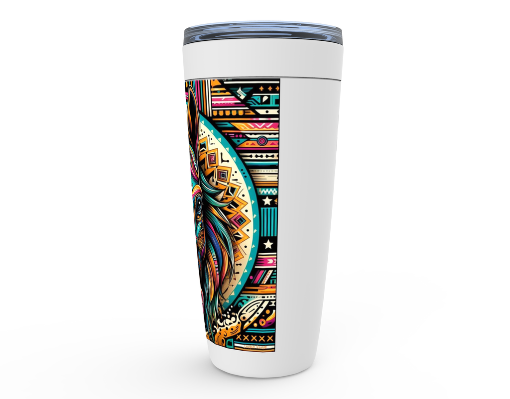 Cowgirl Roots™ Tumbler 20oz Dusty the Tribal Horse Stainless Steel Insulated Hot and Cold Travel Tumbler Mugs