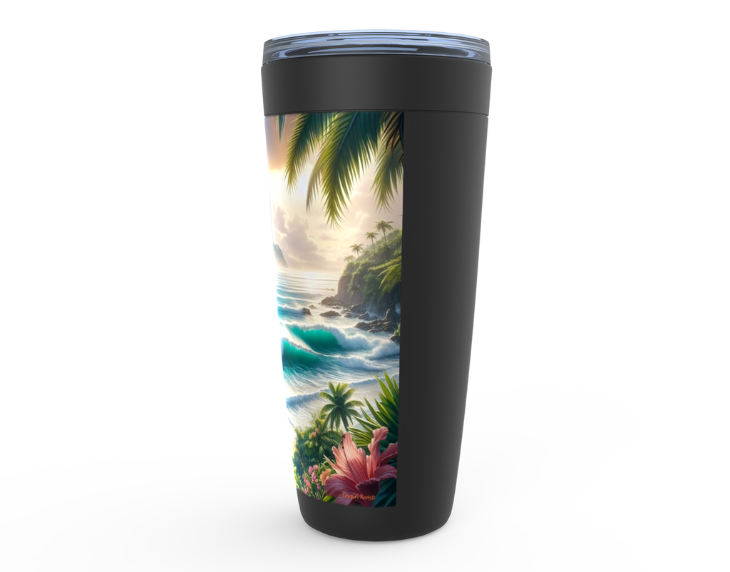 Cowgirl Roots™ Tropical Grey  Stallion Tumbler 20oz Stainless Steel Insulated Hot and Cold Travel Mugs