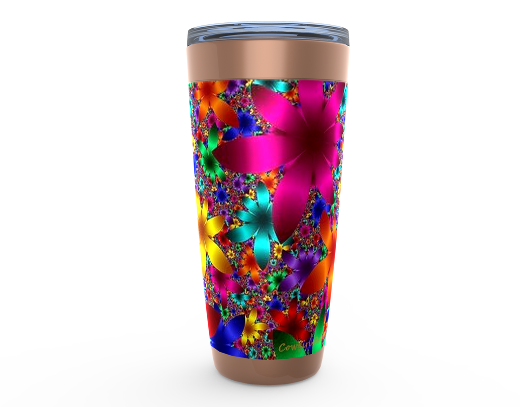 Cowgirl Roots™ Metallic Flowers Tumbler 20oz Stainless Steel Insulated Hot and Cold Travel Mugs