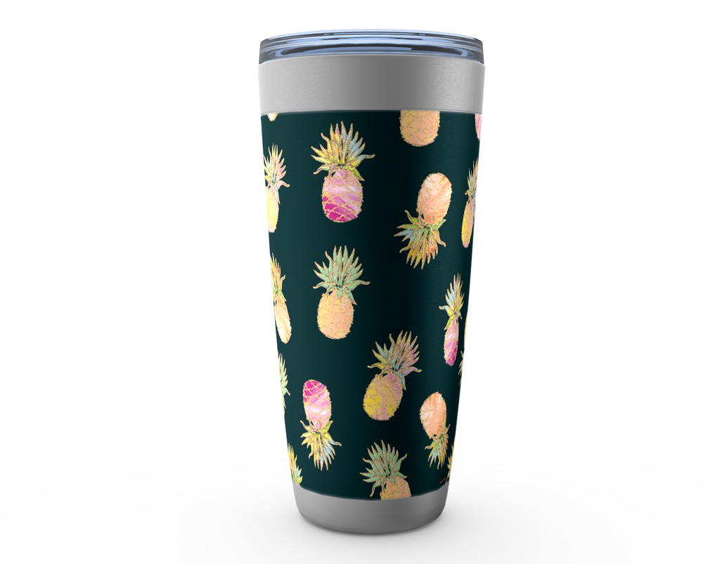 Cowgirl Roots™ Pineapples Design Tumbler 20oz Stainless Steel Insulated Hot and Cold Travel Mugs