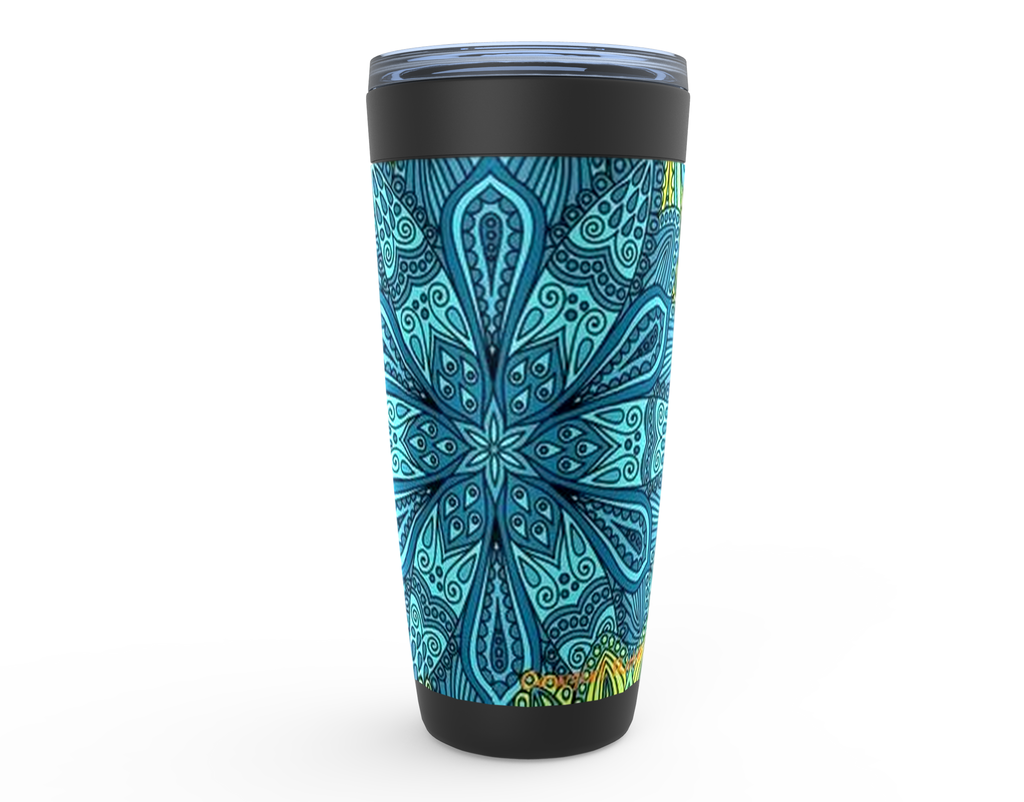 Cowgirl Roots™ Bohemian Tribal Flowers Tumbler 20oz Stainless Steel Insulated Hot and Cold Travel Mugs