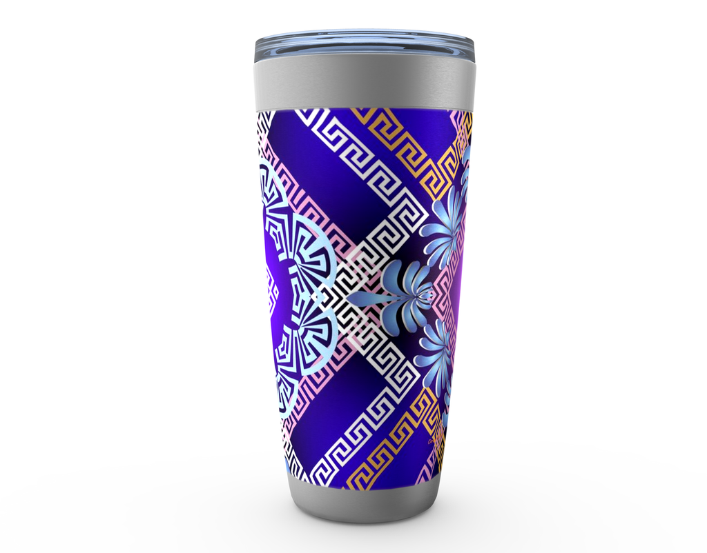 Cowgirl Roots™ Tropical Western Royalty Design Tumbler 20oz Stainless Steel Insulated Hot and Cold Travel Mugs