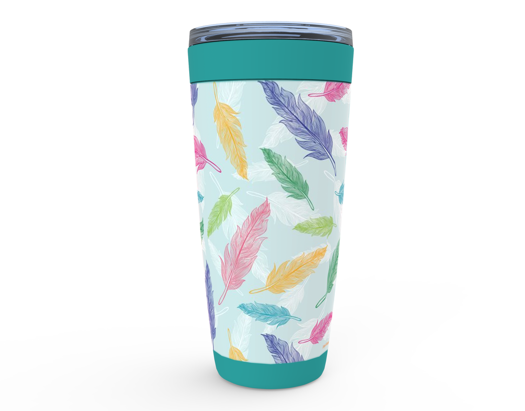 Cowgirl Roots™ Spring Feathers Tumbler 20oz Stainless Steel Insulated Hot and Cold Travel Mugs