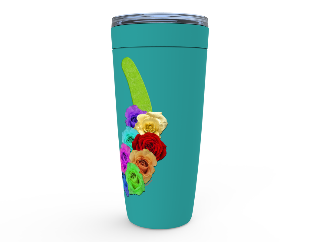 Cowgirl Roots™ Lucky Roses in Lime Tumbler 20oz Stainless Steel Insulated Hot and Cold Travel Mugs