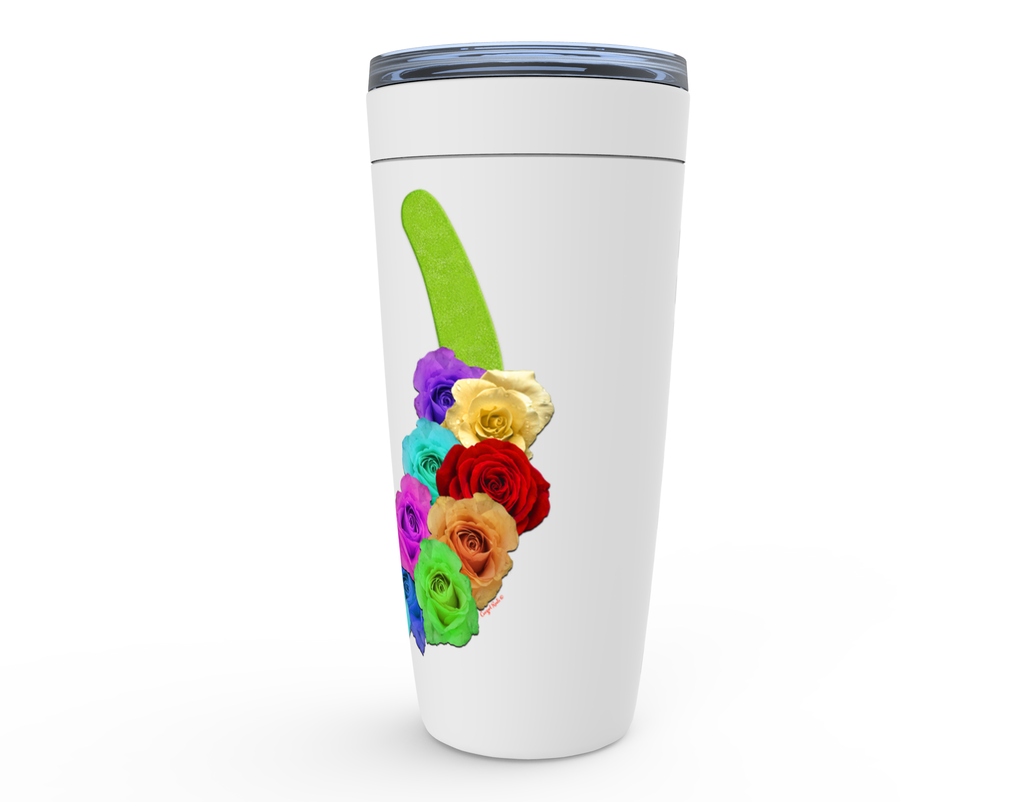 Cowgirl Roots™ Lucky Roses in Lime Tumbler 20oz Stainless Steel Insulated Hot and Cold Travel Mugs