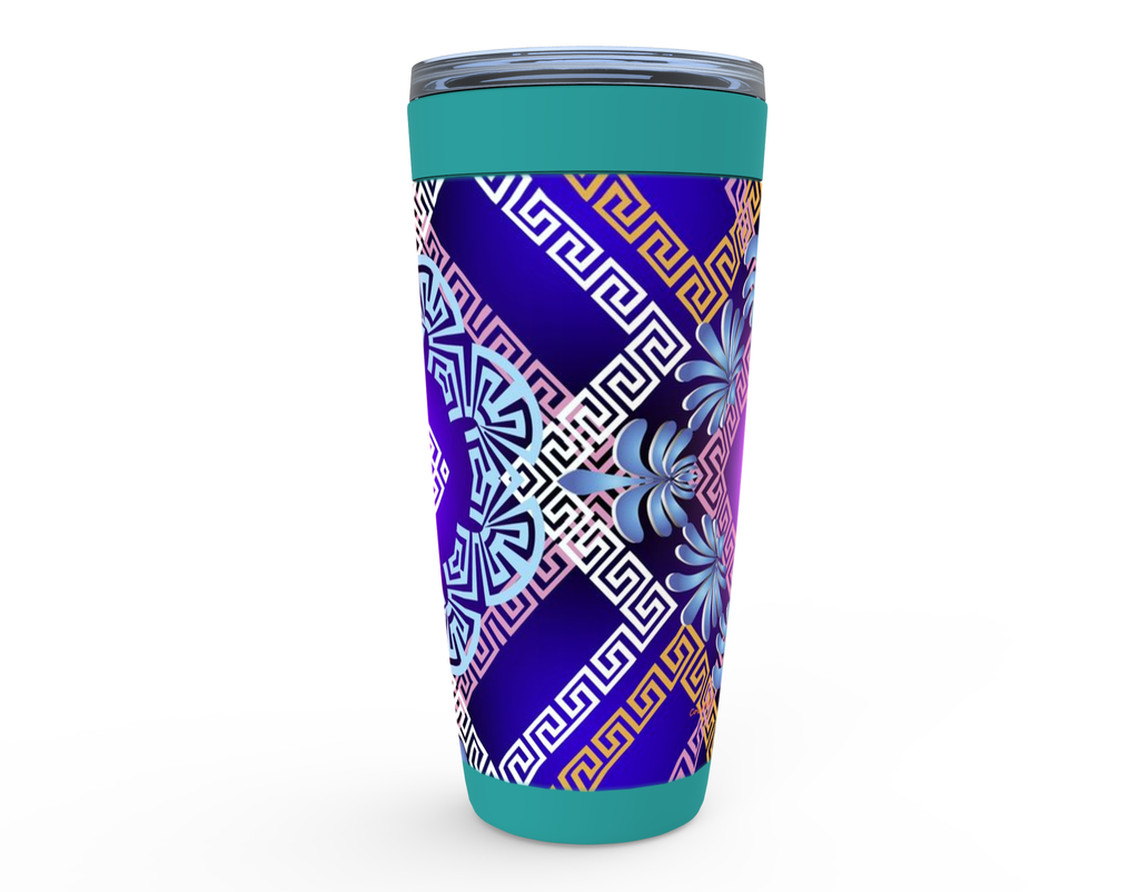 Cowgirl Roots™ Tropical Western Royalty Design Tumbler 20oz Stainless Steel Insulated Hot and Cold Travel Mugs