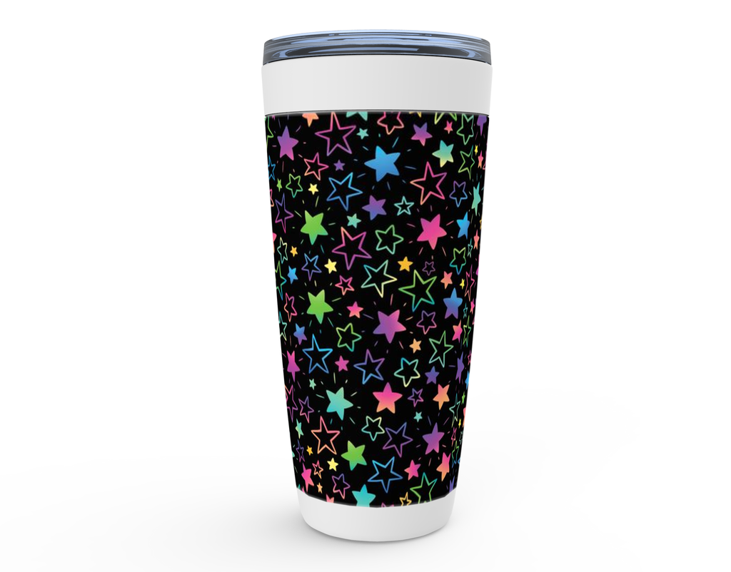 Cowgirl Roots™ Rainbow Stars Design Tumbler 20oz Stainless Steel Insulated Hot and Cold Travel Mugs