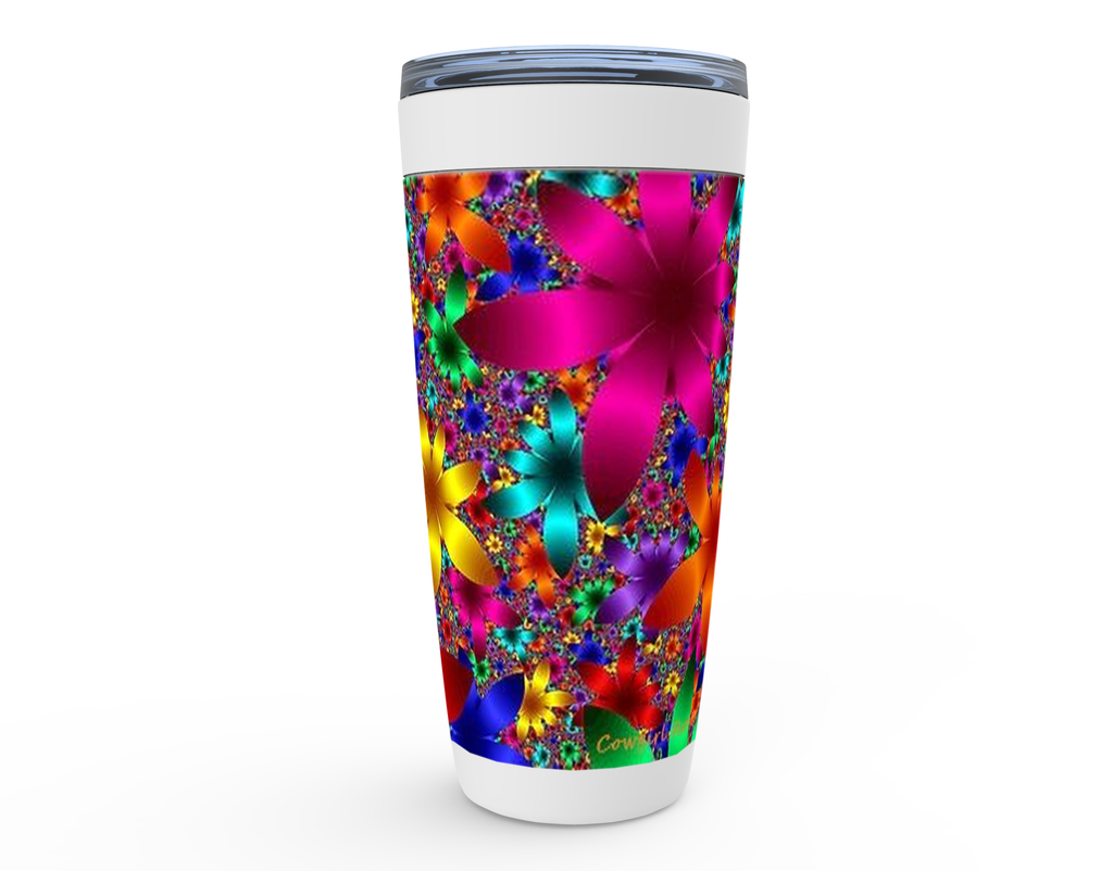 Cowgirl Roots™ Metallic Flowers Tumbler 20oz Stainless Steel Insulated Hot and Cold Travel Mugs