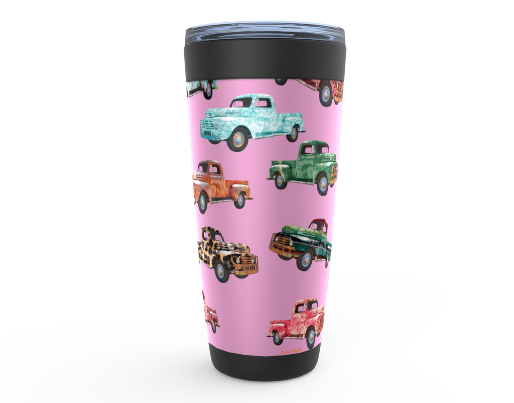 Cowgirl Roots™ Bohemian Vintage Trucks Tumbler 20oz Stainless Steel Insulated Hot and Cold Travel Mugs