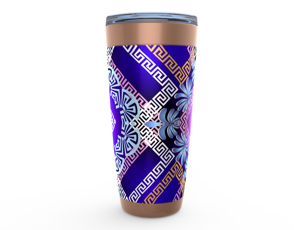 Cowgirl Roots™ Tropical Western Royalty Design Tumbler 20oz Stainless Steel Insulated Hot and Cold Travel Mugs