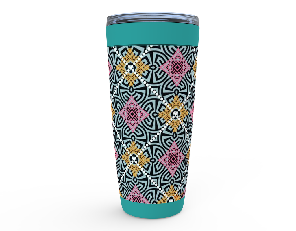 Cowgirl Roots™ Azteca Tribal Flower Design Tumbler 20oz Stainless Steel Insulated Hot and Cold Travel Mugs