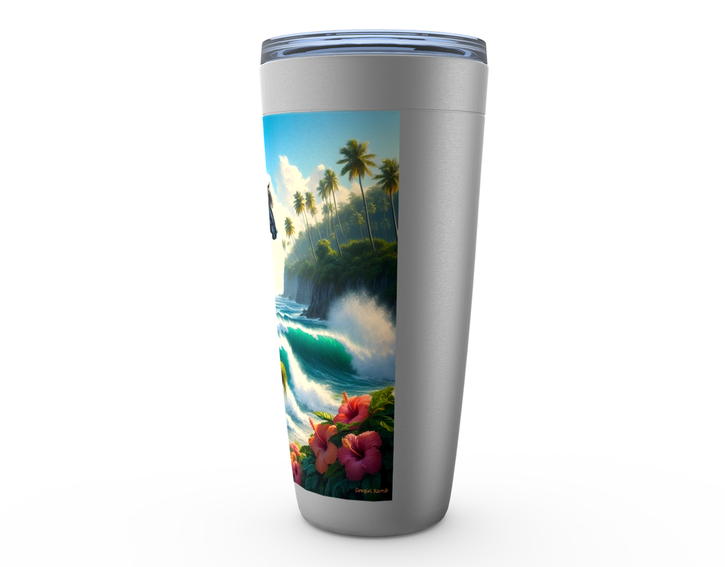 Cowgirl Roots™ Tropical Black  Stallion Tumbler 20oz Stainless Steel Insulated Hot and Cold Travel Tumbler Mugs