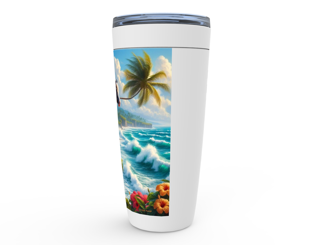 Cowgirl Roots™ Tropical Red and White Paint Horse Tumbler 20oz Stainless Steel Insulated Hot and Cold Travel Mugs