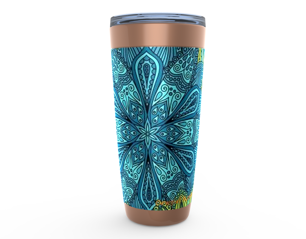 Cowgirl Roots™ Bohemian Tribal Flowers Tumbler 20oz Stainless Steel Insulated Hot and Cold Travel Mugs