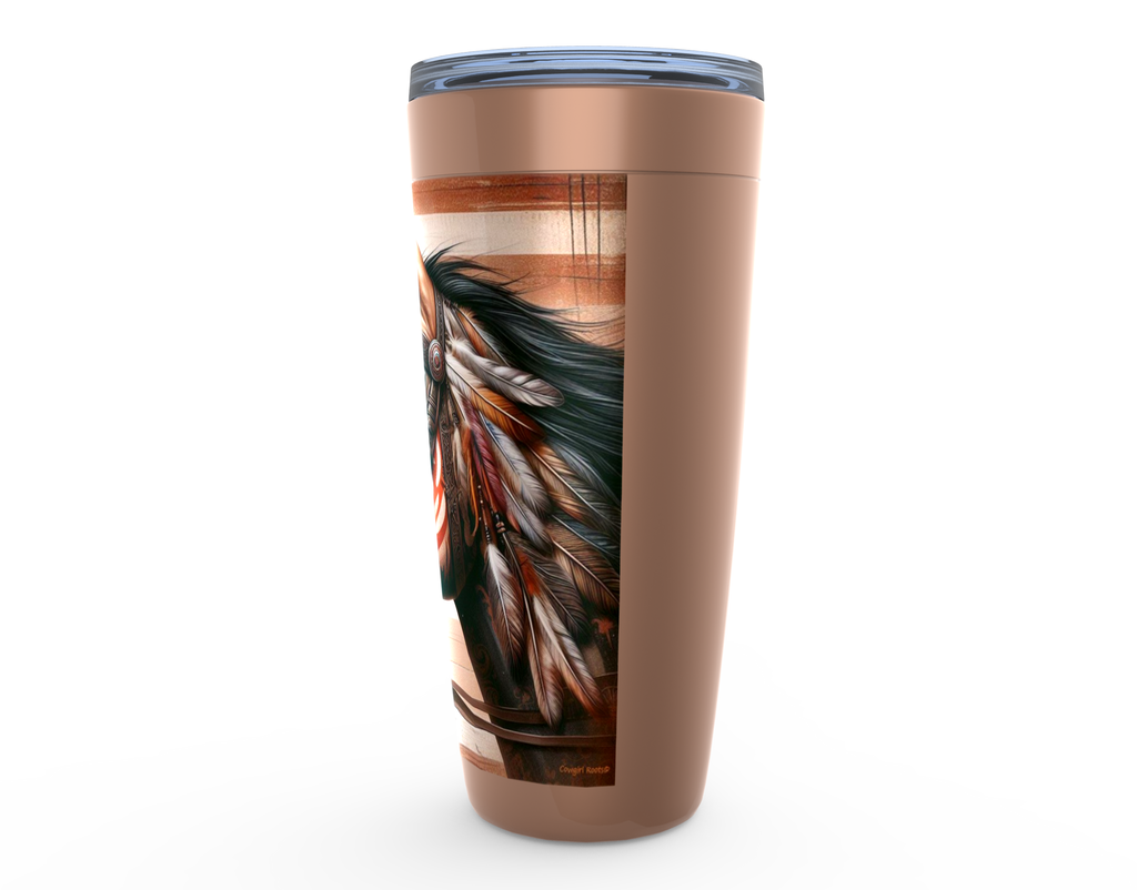 Cowgirl Roots™ Tumbler 20oz Patriotic Freedom Flag Horse Stainless Steel Insulated Hot and Cold Travel Tumbler Mugs