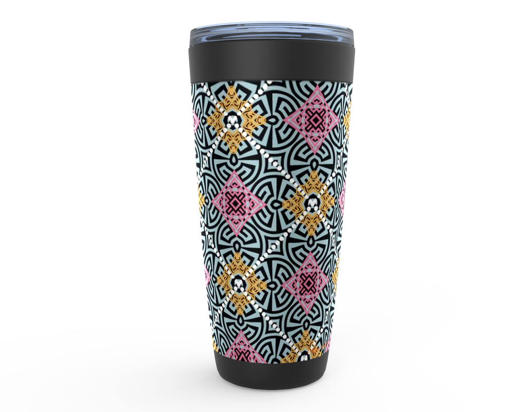 Cowgirl Roots™ Azteca Tribal Flower Design Tumbler 20oz Stainless Steel Insulated Hot and Cold Travel Mugs