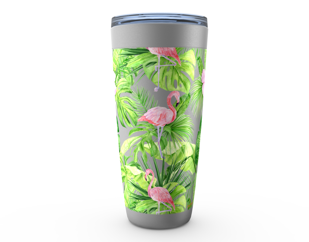 Cowgirl Roots™ Tropical Flamingos Tumbler 20oz Stainless Steel Insulated Hot and Cold Travel Mugs