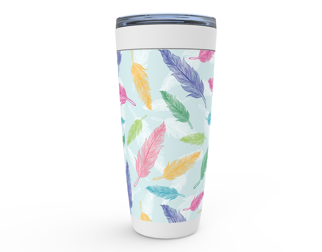 Cowgirl Roots™ Spring Feathers Tumbler 20oz Stainless Steel Insulated Hot and Cold Travel Mugs