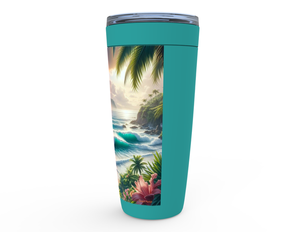 Cowgirl Roots™ Tropical Grey  Stallion Tumbler 20oz Stainless Steel Insulated Hot and Cold Travel Mugs