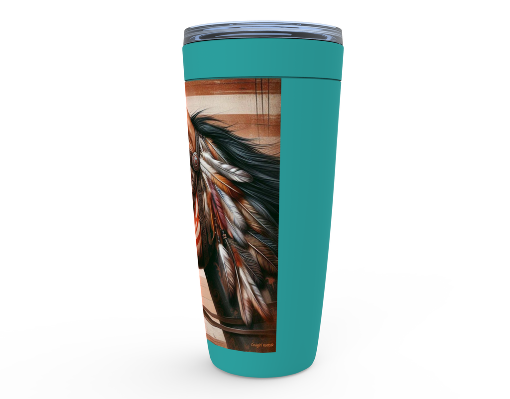 Cowgirl Roots™ Tumbler 20oz Patriotic Freedom Flag Horse Stainless Steel Insulated Hot and Cold Travel Tumbler Mugs