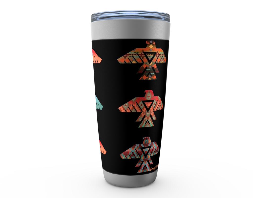 Cowgirl Roots™ Thunderbird Design Tumbler 20oz Stainless Steel Insulated Hot and Cold Travel Mugs