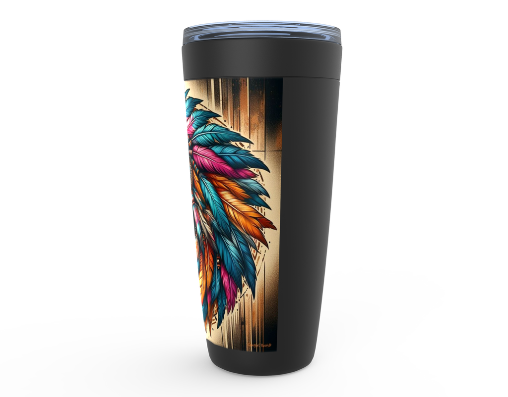 Cowgirl Roots™ Tribal Horse Chief Tumbler 20oz Rodeo Barrel Racer Stainless Steel Insulated Hot and Cold Travel Tumbler Mugs