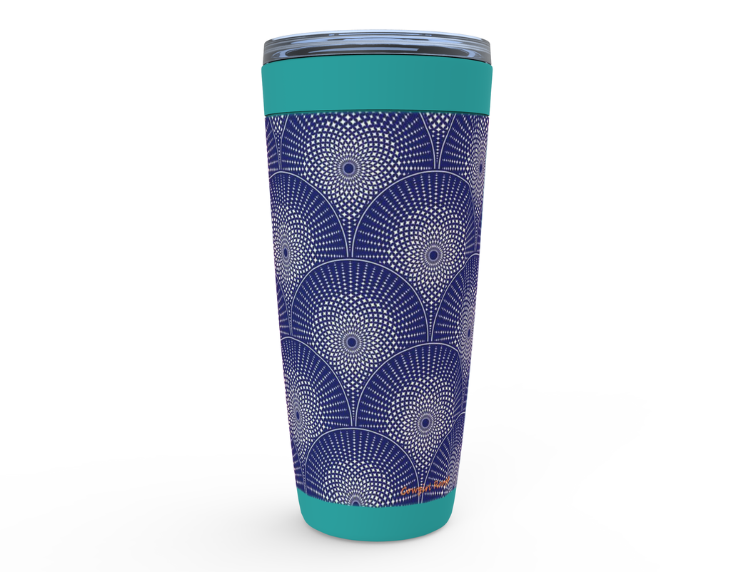 Cowgirl Roots™Medallion Blue Tumbler 20oz Stainless Steel Insulated Hot and Cold Travel Mugs