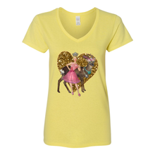 Load image into Gallery viewer, Buck&#39;n Queen V-Neck Cotton T-Shirts
