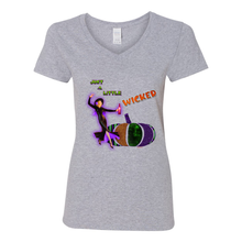 Load image into Gallery viewer, Just A Little Wicked V Neck Cotton T Shirts
