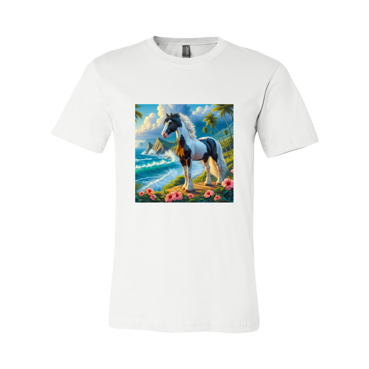 Tropical Black and White Paint Horse T Shirts