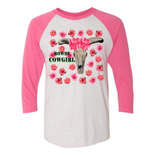 Load image into Gallery viewer, Cowgirl Roots™  Rowdy Cowgirl 3 4 Sleeve T Shirt
