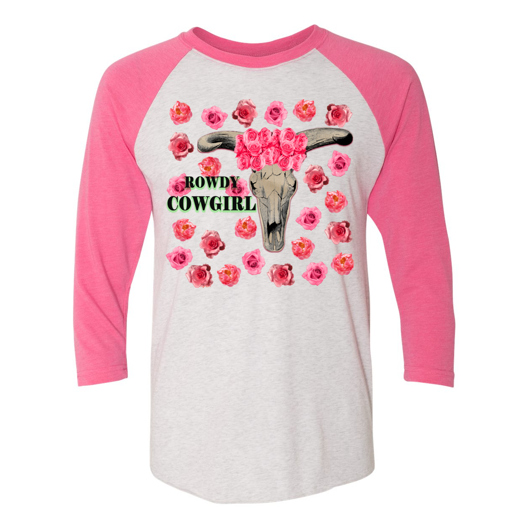 Cowgirl Roots™  Rowdy Cowgirl 3 4 Sleeve T Shirt