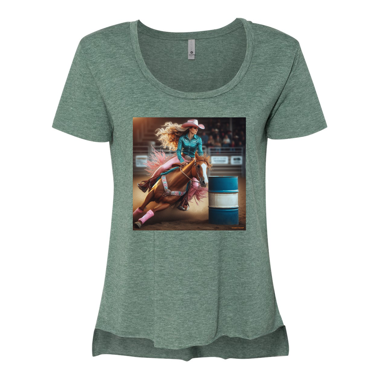 Turn N Burn Barrel Racer Scoop Neck T Shirts