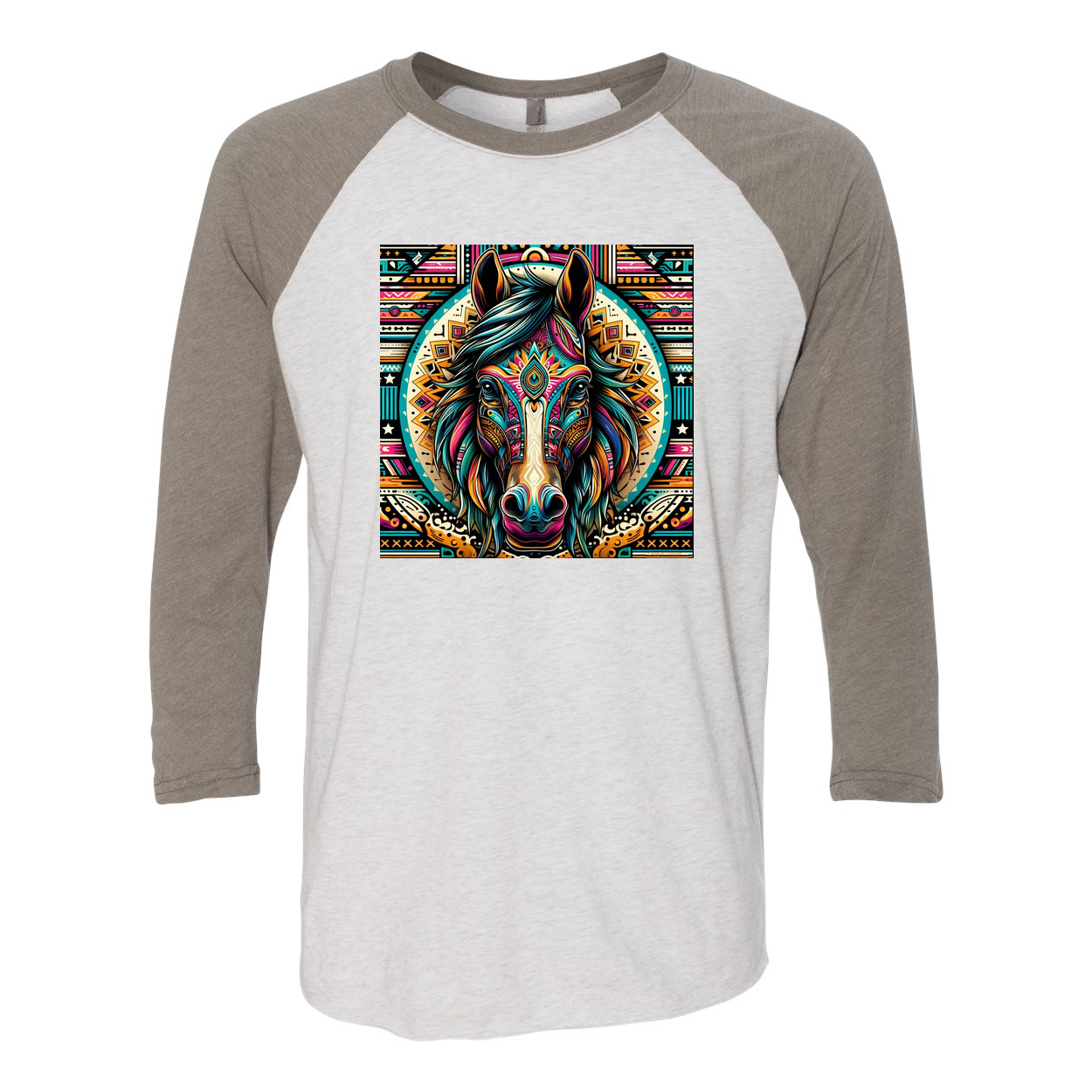 Tribal Horse Dusty! 3 4 Sleeve Raglan T Shirts