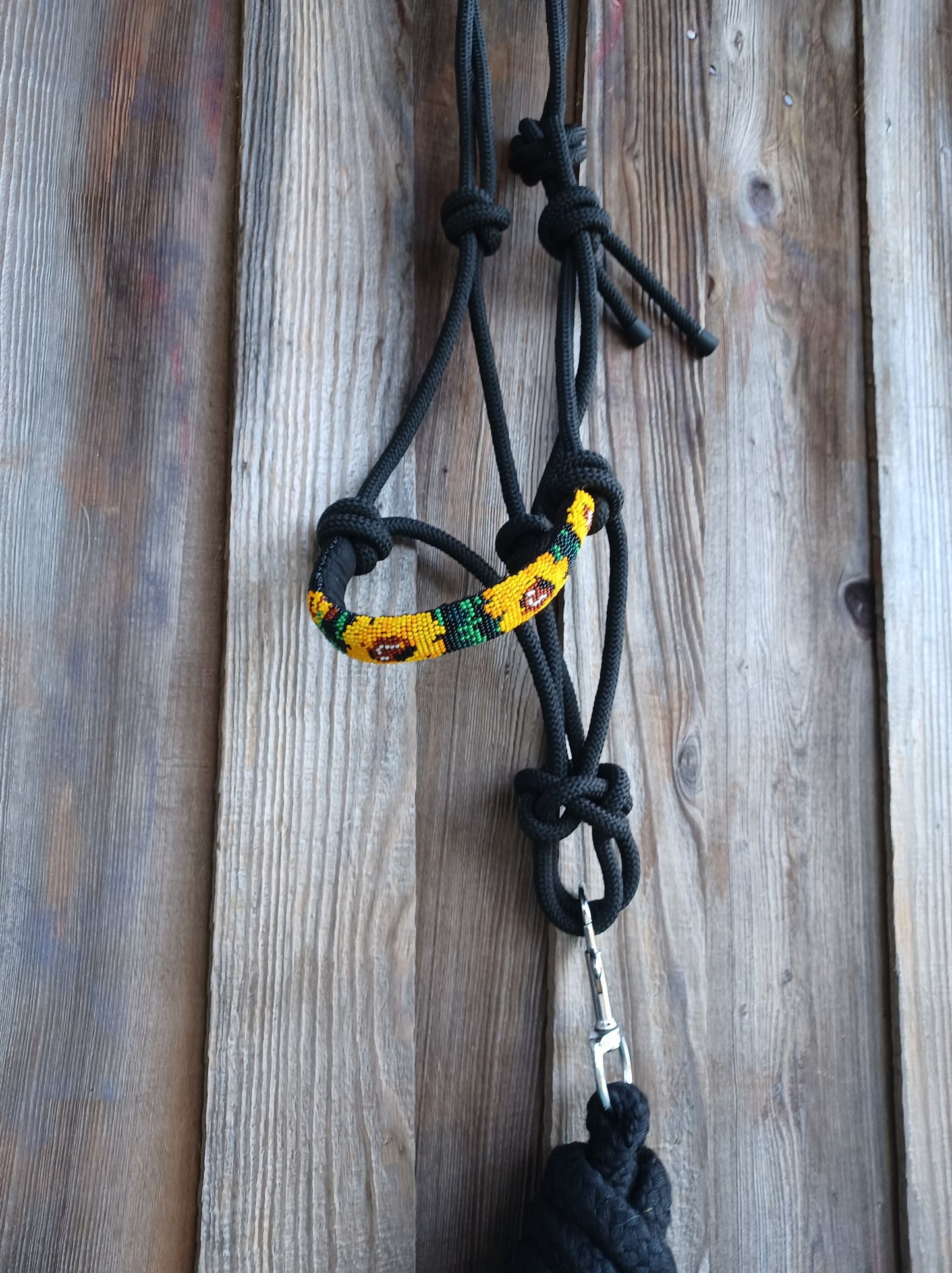 Sunflower Beaded Rope Horse and Pony Halters with Lead